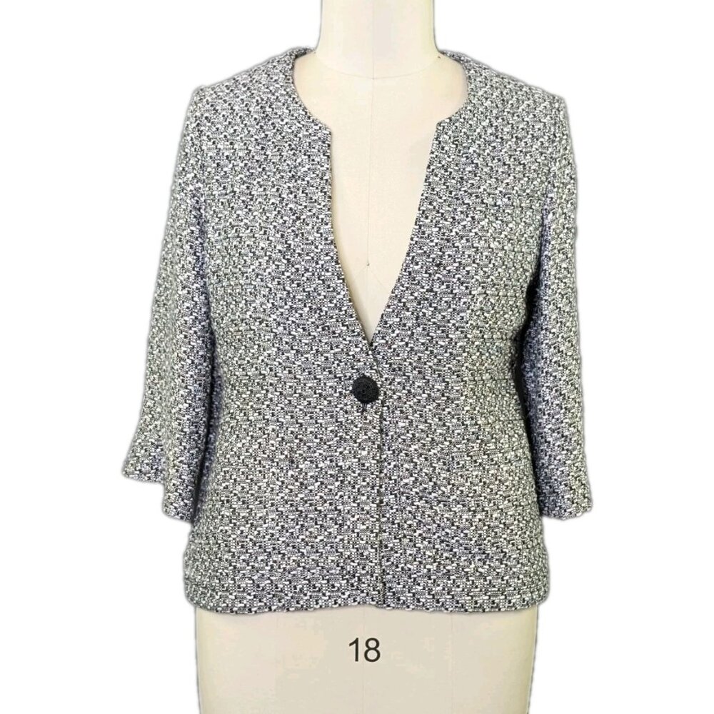 Coldwater Creek Black and White Knit Blazer